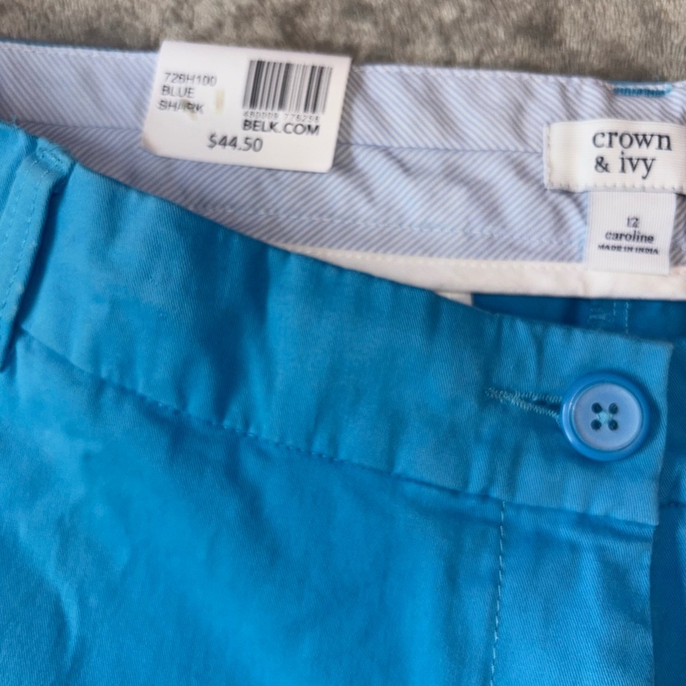 Crown & Ivy Vibrant Blue Women's Bermudas - Picture 5 of 9